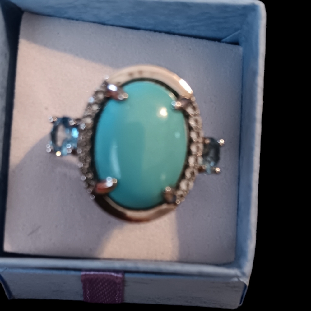 Turquoise and silver ring